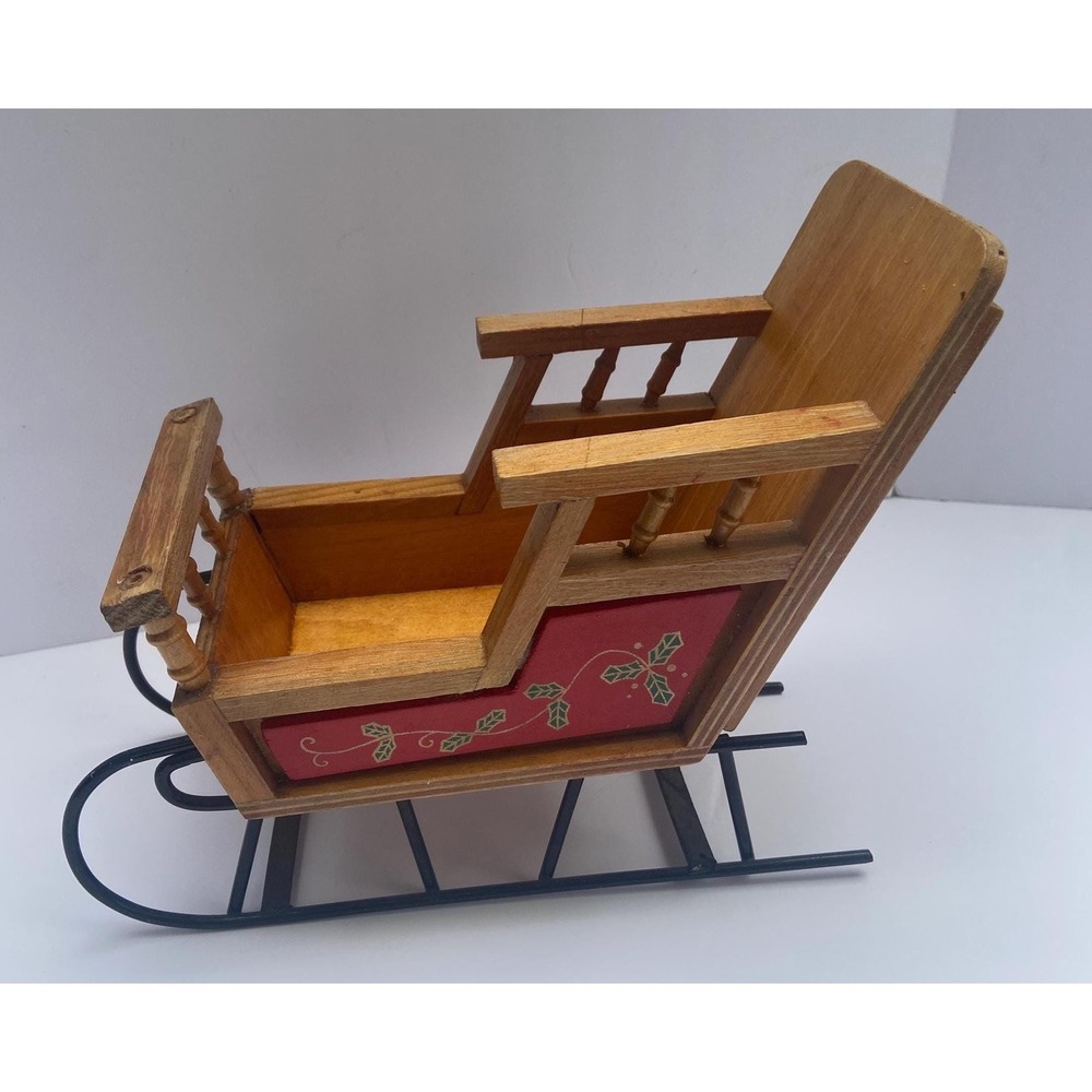 Vintage Miniature Wooden Doll Sled - Christmas Decoration